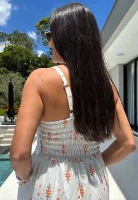 VESTIDO FEMININO LEASE - COSH JEANS - Laranja