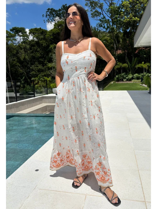 VESTIDO FEMININO LEASE - COSH JEANS - Laranja