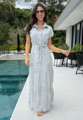 VESTIDO FEMININO PETRA - COSH JEANS - Cinza