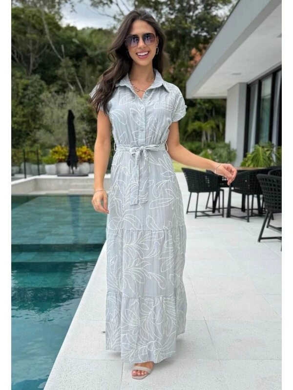 VESTIDO FEMININO PETRA - COSH JEANS - Cinza