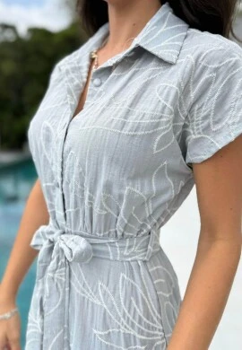 VESTIDO FEMININO PETRA - COSH JEANS - Cinza