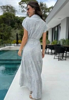 VESTIDO FEMININO PETRA - COSH JEANS - Cinza