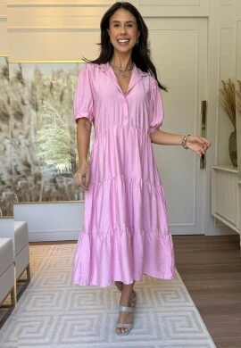 VESTIDO FEMININO TAMARA - COSH JEANS - Rosa