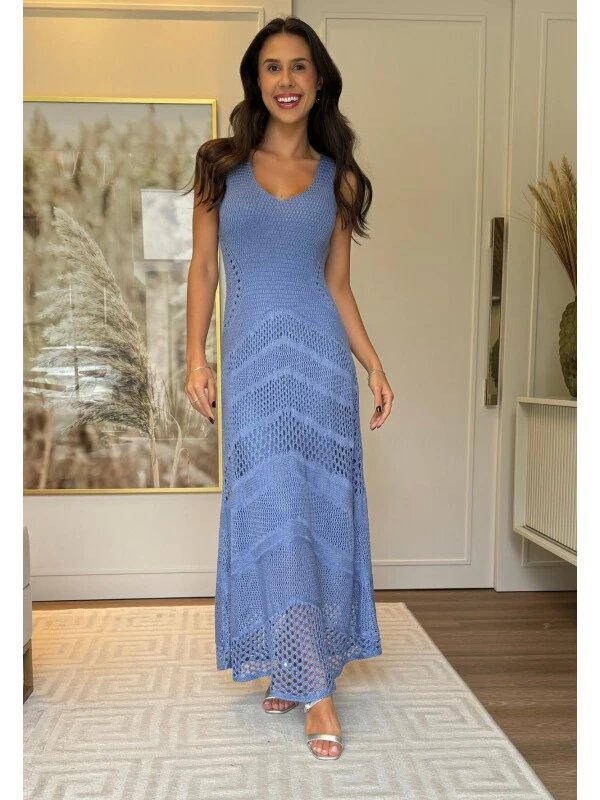 VESTIDO FEMININO TRICO MAVI - COSH JEANS - Azul