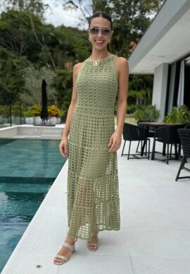 VESTIDO FEMININO TRICOT AMALIA - COSH JEANS - Verde