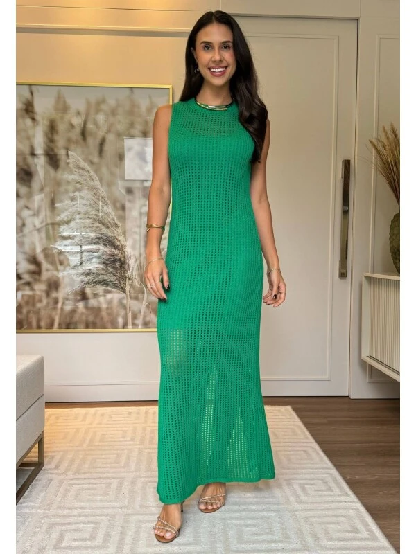 VESTIDO FEMININO TRICOT HELENA - COSH JEANS - Verde