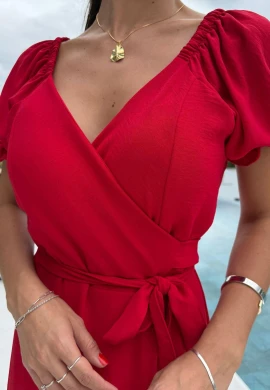 VESTIDO GLORIA TRANSPASSADO - COSH JEANS - Vermelho