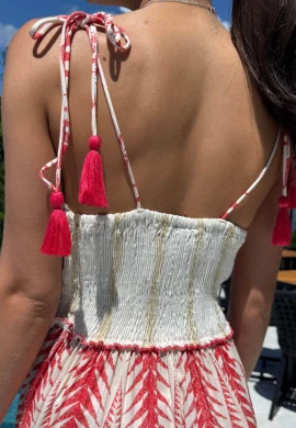VESTIDO INDIANO DE LASTEX - COSH JEANS - Vermelho