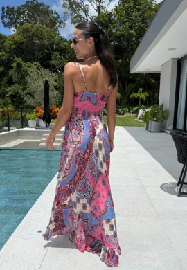 VESTIDO INDIANO ESTAMPADO - COSH JEANS - Rosa
