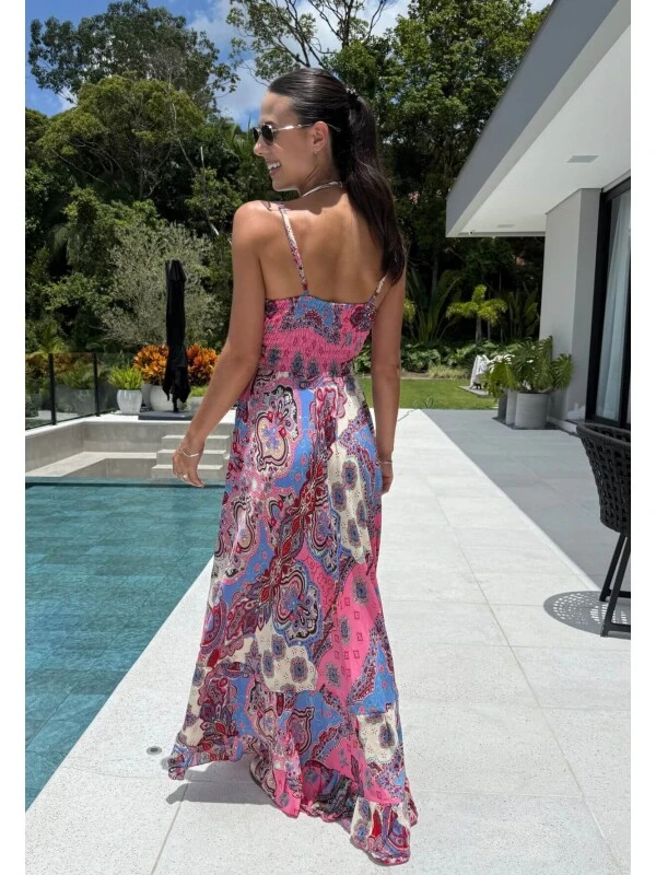 VESTIDO INDIANO ESTAMPADO - COSH JEANS - Rosa