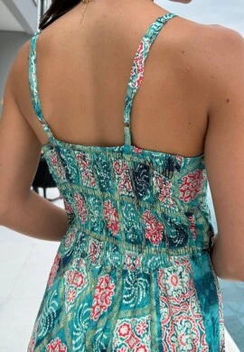 VESTIDO INDIANO ESTAMPADO - COSH JEANS - Verde