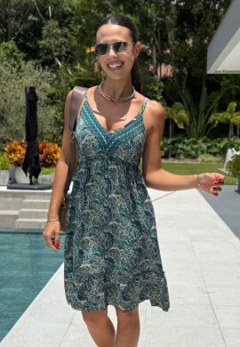 VESTIDO INDIANO KALI CURTO - COSH JEANS - Verde