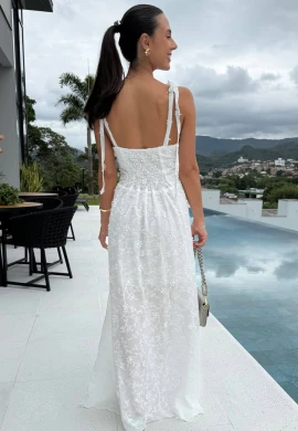 VESTIDO LAISSA FLORAL - COSH JEANS - Branco