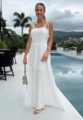VESTIDO LAISSA FLORAL - COSH JEANS - Branco