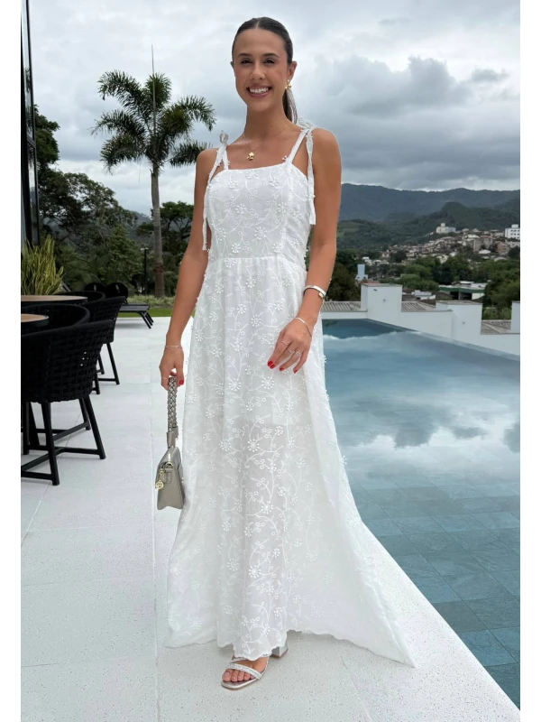 VESTIDO LAISSA FLORAL - COSH JEANS - Branco