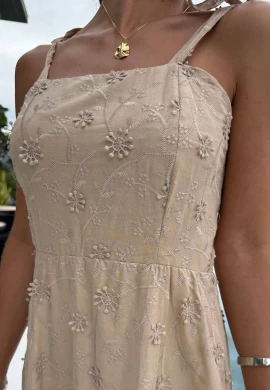 VESTIDO LAISSA FLORAL - COSH JEANS - Capuccino