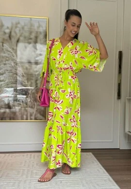 VESTIDO LASTEX CINTURA ESTAMPADO - COSH JEANS - Lima