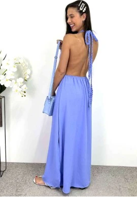 VESTIDO LONGO AMARRAÇÃO TRANÇADA - COSH JEANS - Lavanda