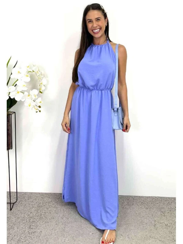 VESTIDO LONGO AMARRAÇÃO TRANÇADA - COSH JEANS - Lavanda