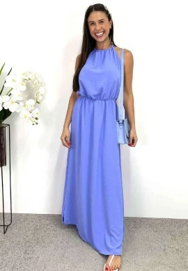 VESTIDO LONGO AMARRAÇÃO TRANÇADA - COSH JEANS - Lavanda