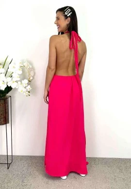 VESTIDO LONGO AMARRAÇÃO TRANÇADA - COSH JEANS - Rosa