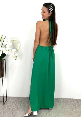 VESTIDO LONGO AMARRAÇÃO TRANÇADA - COSH JEANS - Verde