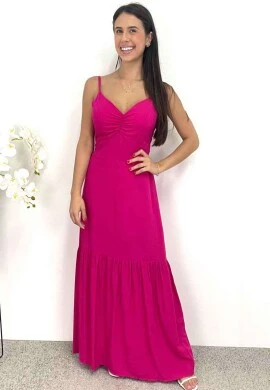 VESTIDO LONGO COM AMARRAÇÃO - COSH JEANS - Pink