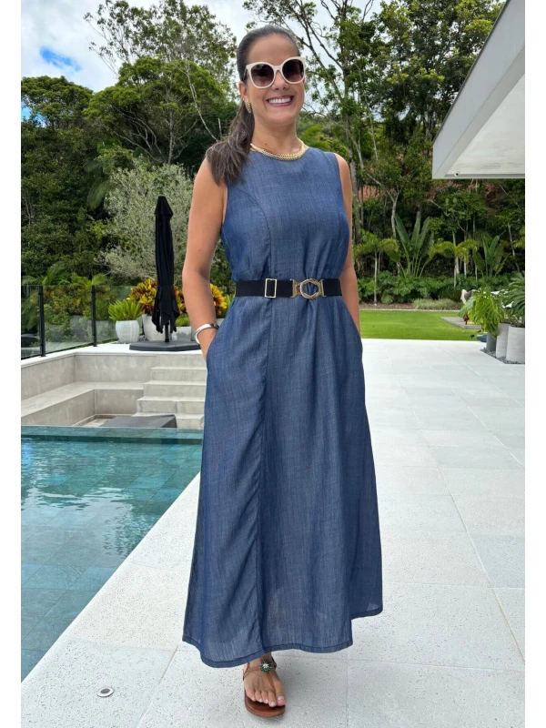 VESTIDO LONGO ELIANA - COSH JEANS - Jeans