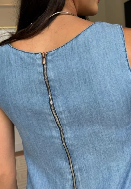 VESTIDO LONGO ELIANA - COSH JEANS - Jeans claro