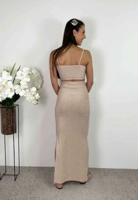 VESTIDO LONGO FESTA FEMININO - COSH JEANS - Prata