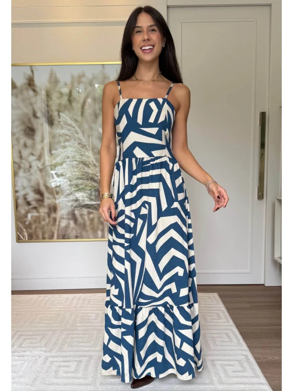 VESTIDO LONGO LEDA - COSH JEANS - Azul