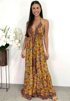 VESTIDO LONGO PRAIANO - COSH JEANS - Amarelo