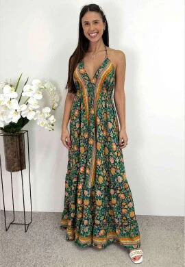VESTIDO LONGO PRAIANO - COSH JEANS - Verde