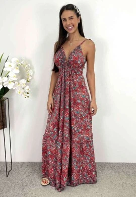 VESTIDO LONGO PRAIANO - COSH JEANS - Vermelho