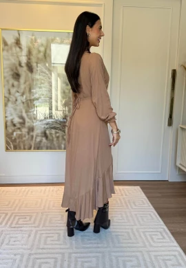 VESTIDO LUCIA TRANSPASSADO - COSH JEANS - Bege