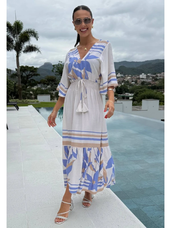 VESTIDO MARCELI - COSH JEANS - Azul estampado