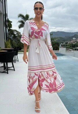 VESTIDO MARCELI - COSH JEANS - Rosa estampado