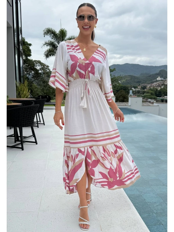 VESTIDO MARCELI - COSH JEANS - Rosa estampado