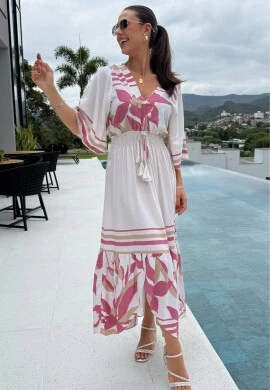 VESTIDO MARCELI - COSH JEANS - Rosa estampado