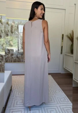 VESTIDO PLUS SIZE LAURA - COSH JEANS - Bege
