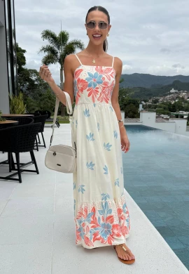 VESTIDO SARA - COSH JEANS - Bege estampado