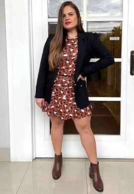 VESTIDO SOLTO ANIMAL PRINT  COSH JEANS - Onça