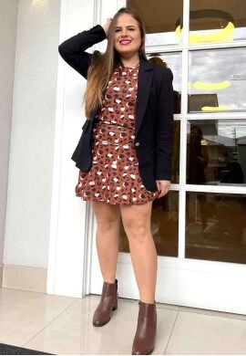 VESTIDO SOLTO ANIMAL PRINT  COSH JEANS - Onça