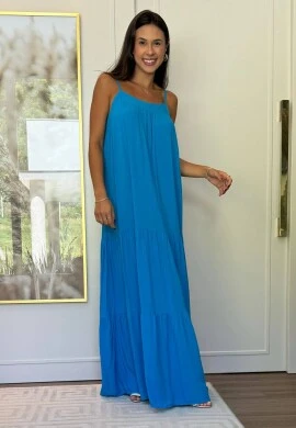 VESTIDO SOLTO LONGO - COSH JEANS - Azul