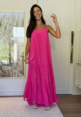 VESTIDO SOLTO LONGO - COSH JEANS - Pink