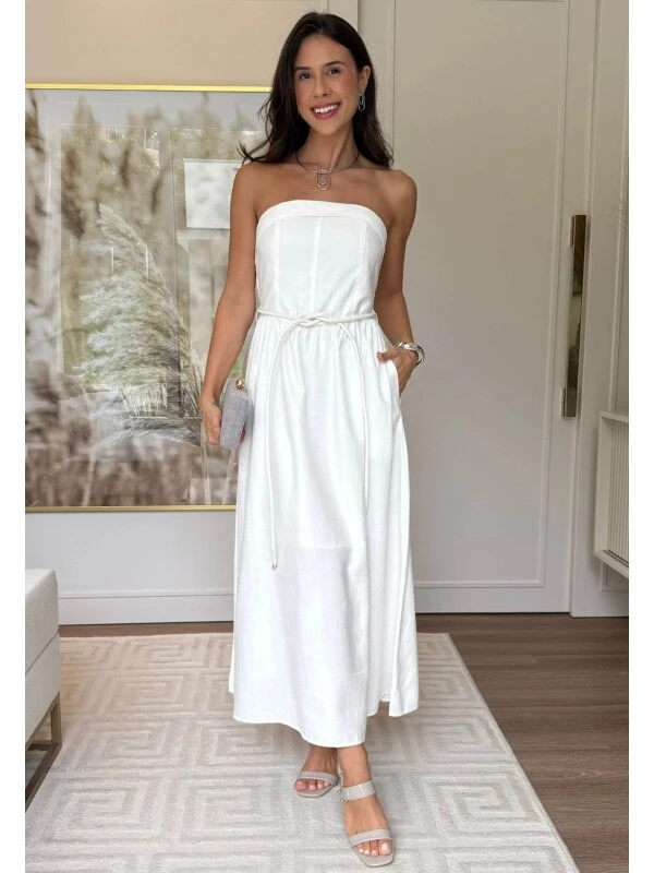 VESTIDO TOMARA QUE CAIA EDUARDA - COSH JEANS - Branco