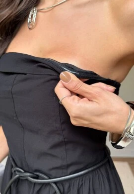 VESTIDO TOMARA QUE CAIA EDUARDA - COSH JEANS - Preto