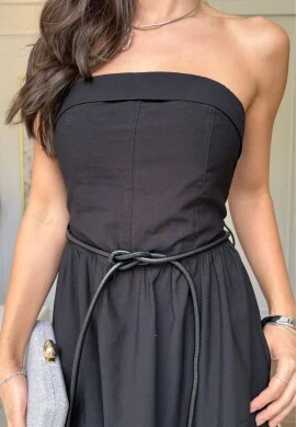 VESTIDO TOMARA QUE CAIA EDUARDA - COSH JEANS - Preto