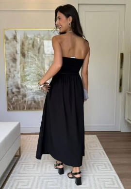 VESTIDO TOMARA QUE CAIA EDUARDA - COSH JEANS - Preto