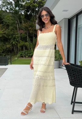 VESTIDO TRICO EMANUELE - COSH JEANS - Amarelo